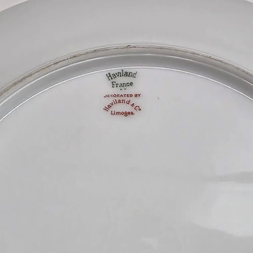 Haviland Limoges France Floral Gold Rim Dinner Plates Lot of 6 10